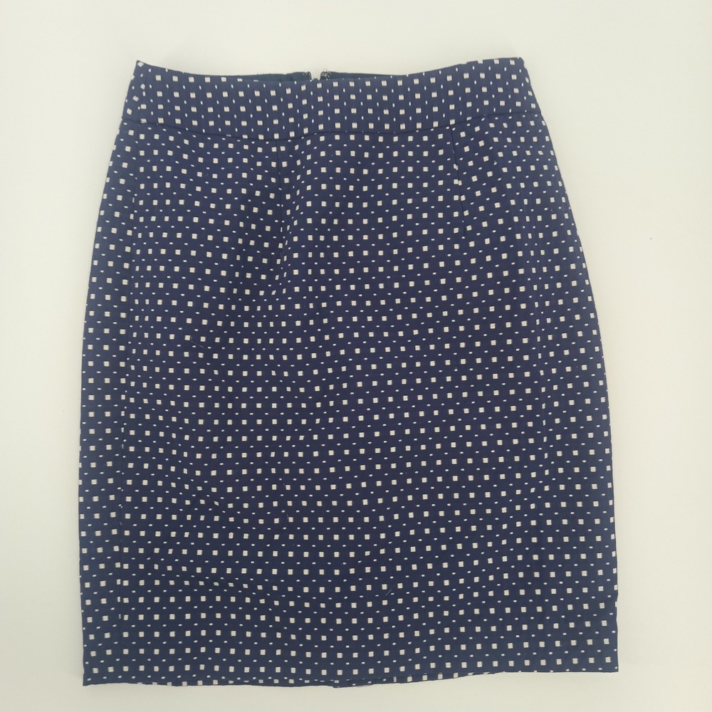 Banana Republic Navy White Square Dot Pencil‎ Skirt 00P Petite 376066-00-1 NWT